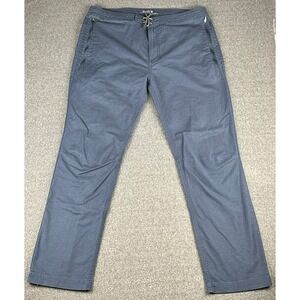 Roark Revival Layover Pants Mens 36 Navy Blue Travel Straight Leg Drawstring